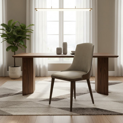 Luxus Design Gepolsterten Stull Iesszëmmerstull Sëtz Iesszëmmer Miwwelen Holz Nei