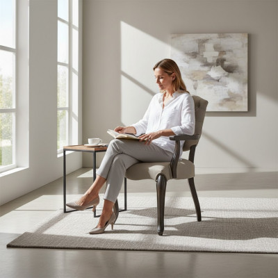 Iesszëmmer Designer Chestefield Stull Holz Luxus Stil Modern Polstersëtz Neit