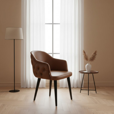 Chestefield Stull mat Armleef Designer Iesszëmmer Modern Ariichtung