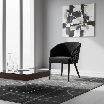Stull mat Armleef Designer Luxus Iesszëmmer Gepolstert Sëtz Holzmiwwelen