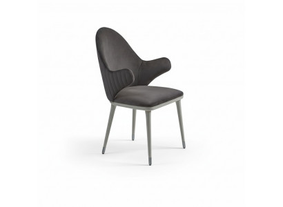 Grau Stull mat Armlehnen Modern Iesszëmmer Luxus Designer Miwwelen