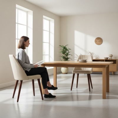 Designer Still Ariichtung Luxus Stull Iesszëmmer Miwwelen Holz Nei