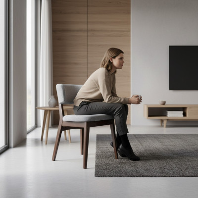 Modernt Holzstull Gro Stull Iesszëmmer Design Neie Designer Ariichtung