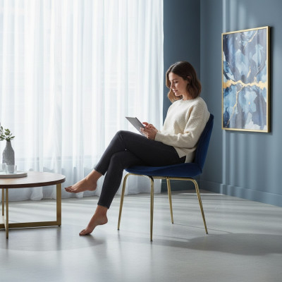 Blo Iesszëmmer Designer Still Ariichtung Luxus Still Nei Miwwelen