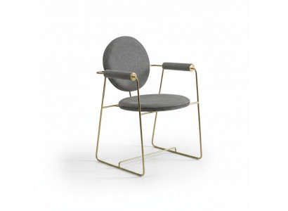 Iesszëmmerstull Designer Stull mat Armlehnen Modern Miwwel Polsterstull