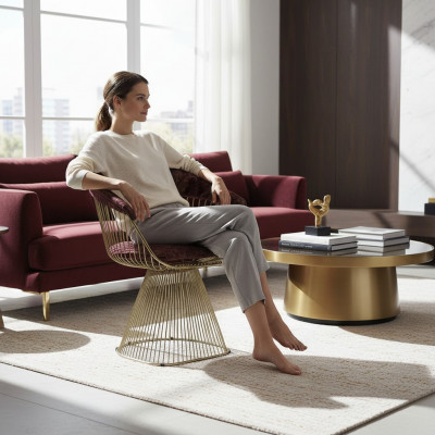 Stull mat Armleef Design Modern Miwwelen Luxus Armleefstull Gepolsterten Stull