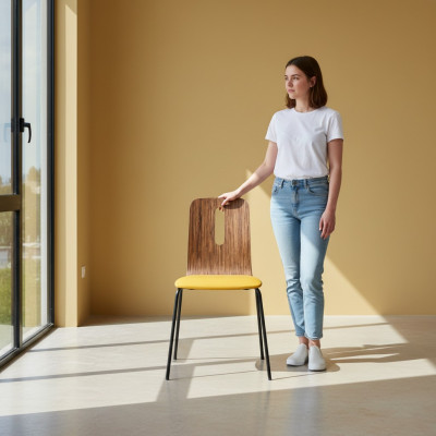 Gelb Stuhl Modern Design Möbel Einrichtung Luxus Esszimmer Stühle Neu