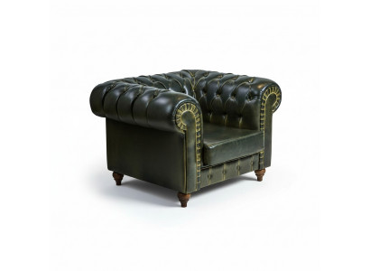Chesterfield Fauteuil Gréng Modern Design Sëtz Nei Ariichtung Wunnzëmmer