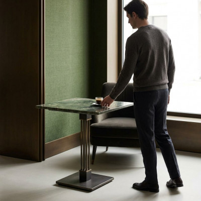 Iesszëmmer Iessdësch Marmer Dësch Luxus Modern Miwwelen Design Ariichtung