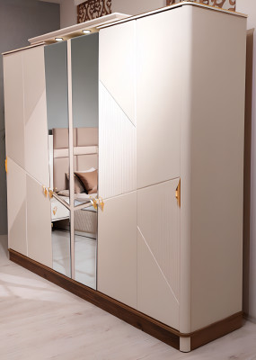 Kleederuschaf Schlofkummer Ariichtung Modern Schaf Design Holz Miwwelen