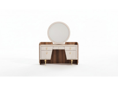 Luxus Schminktisch mat Spigel Modern Ariichtung Schlofzëmmer Design Miwwelen