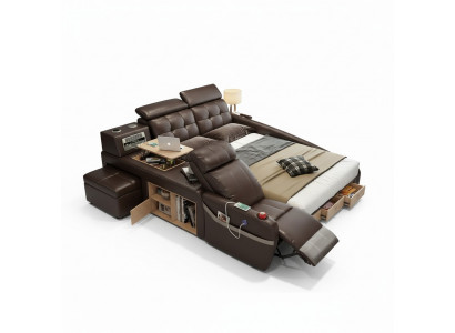 Multifunktion Design Bett Grouss Kënschtlecher Lieder Hotel Polster 180x200 Better Nei