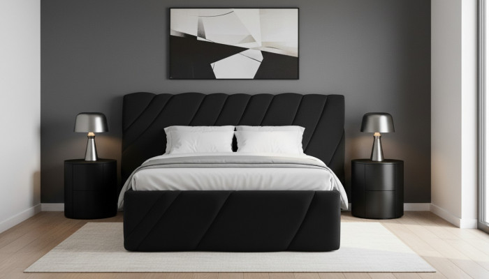 Luxus Schlofkummerbett Duebelbett Schwaarz Holz Polster Better Bettrahmen