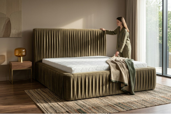 Stoffdesign Bett Duebel Better Luxus Bestiet Modernen Hotel Gestell Schlofzëmmer