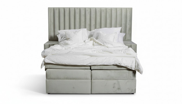 Schlofzëmmer Set Bett Nuetsdësch 3 Stéck Design Modern Luxus Better Gro
