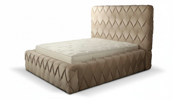Luxus Bettgestell 180x200 cm Faarf beige Kappdeel Better Schlofkummer Miwwelen