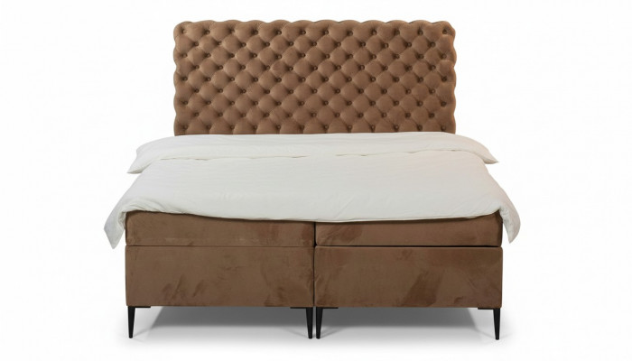 Textilbett brong Luxus Duebel Chesterfield Schlofzëmmer Design Better