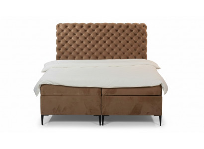 Textilbett brong Luxus Duebel Chesterfield Schlofzëmmer Design Better