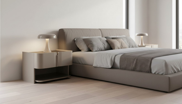 Grau Design Nuetsdësch Konsole Niewendëscher Schlofkummer Holz Luxus