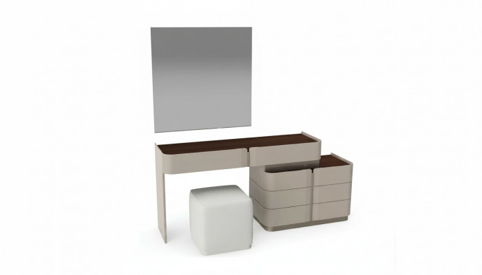 Schminktisch Spigel modesch wäissen Hocker Komplett Set Schlofkummer Nei 3 Deeler