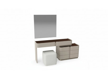 Schminktisch Spigel modesch wäissen Hocker Komplett Set Schlofkummer Nei 3 Deeler