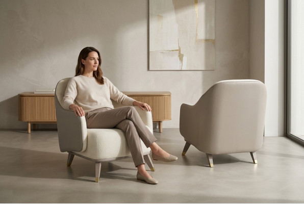 Sëtz 1 Sëtz Polstersofa Design Luxus Textil Canapé wäiss Sofa Nei