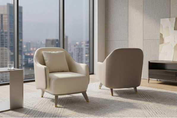 Sëtz 1 Sëtz Polstersofa Design Luxus Textil Canapé wäiss Sofa Nei
