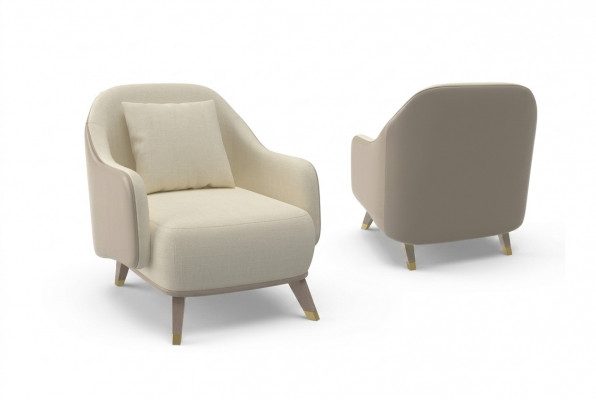Sëtz 1 Sëtz Polstersofa Design Luxus Textil Canapé wäiss Sofa Nei