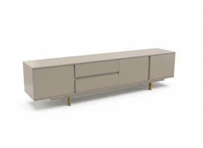 Luxus Wunnwand TV Stänner RTV Niddregboard Holz Wunnzëmmer Beige Miwwelen