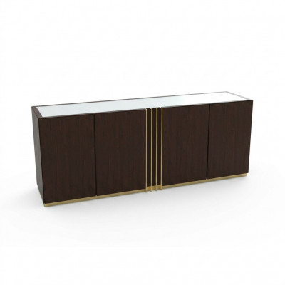 Wunnzëmmer Kommode Lowboard brong Sideboard Holz Modern Miwwelen 208x49x80cm