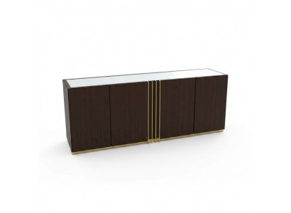 Wunnzëmmer Kommode Lowboard brong Sideboard Holz Modern Miwwelen 208x49x80cm