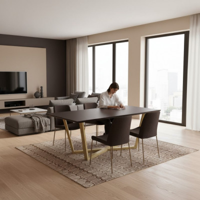 Luxus Dësch Braun Dëscher Iesszëmmer Iessdësch Design Iessdëscher 208x104