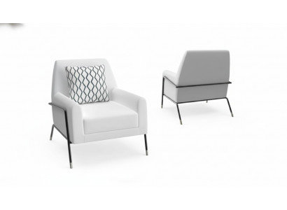 Designer Sessel Wunnzëmmer Miwwelen Ariichtung wäiss Textil Fernsehsessel Lounge