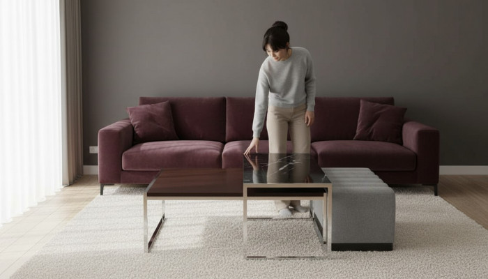 Wunnzëmmer Set Modern Luxus Sofagarnitur 3 Deeler Polstermöbler Textil Nei