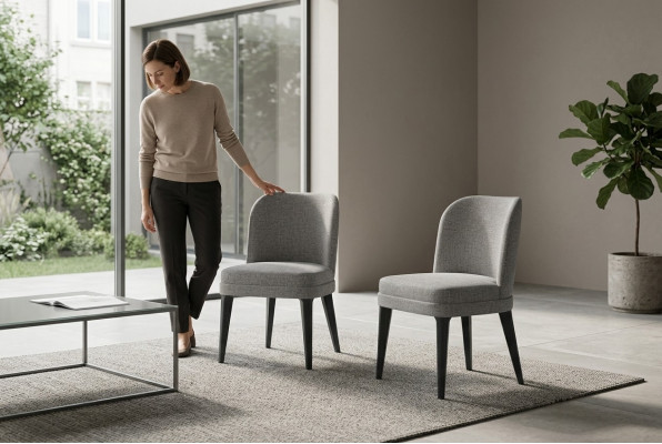 Iesszëmmerstull Luxus Modern Still Textil Design Stull Miwwel Lenstull
