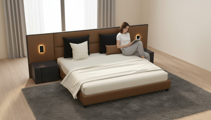 Luxus Schlofkummer Nuetstand Better Bett 3-Stéck Design Ariichtung Komplett Set