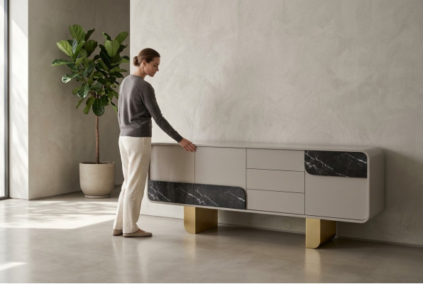 Designer-Säitbriet Spigeldesign Miwwel Konsol Holzkabinetten