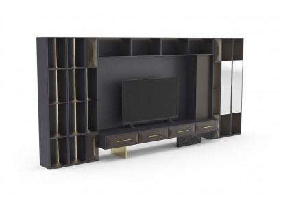 Luxuriéis Wunnwand Wunnzëmmer Miwwelen Holz TV Ständer Modernen Design nei