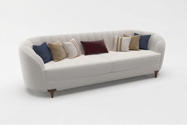Modern wäiss Canapé am Wunnzëmmer Exklusivt 3 Sëtzer Canapé 250cm Luxus