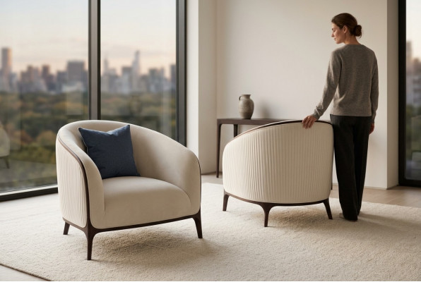 Sëtz Design Canapé 1 Sëtz Textil Lounge Këssen Luxus Sëtz Relax