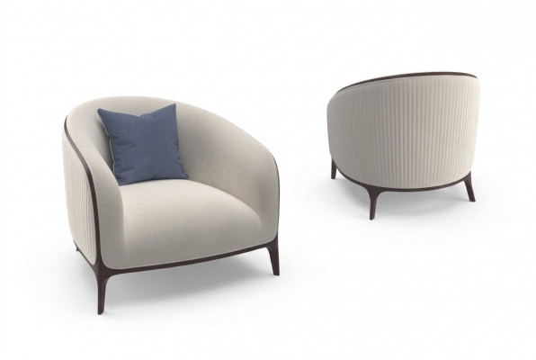 Sëtz Design Canapé 1 Sëtz Textil Lounge Këssen Luxus Sëtz Relax