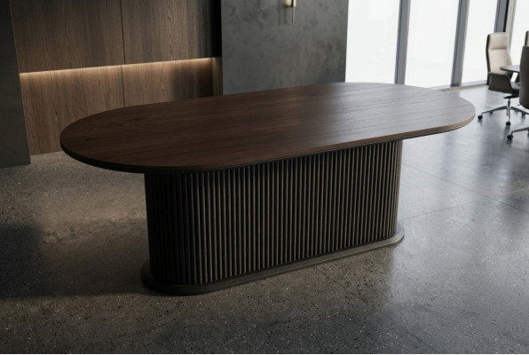 Designer Dësch Iesszëmmerdësch Oval Dëscher aus Holz Modern Miwwelen Nei