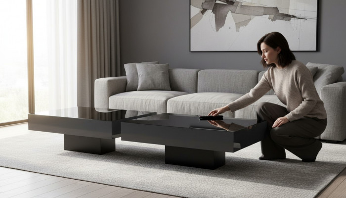 Couchtischen Dësch Luxus Glas Dëscher Konsolen Design Miwwelen Set 2x nei