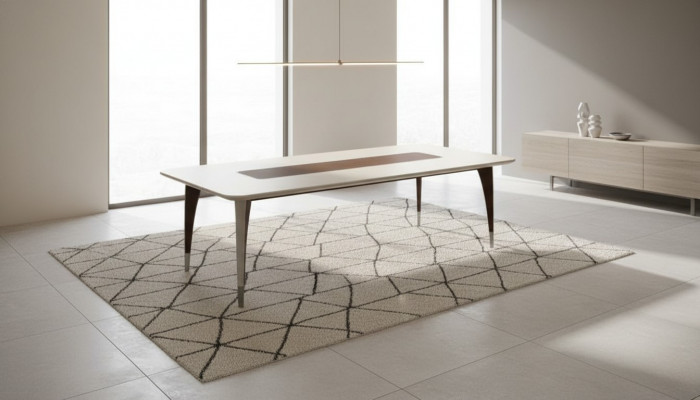 Luxuriéisen Iessdësch fir Iesszëmmer a wäisser Faarf modern Holzmiwwelen