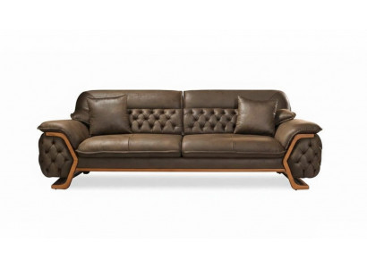 Sofa 3-Sëtzer Chesterfield Couch Polster Wunnzëmmer Sofaen Design Verstellbar