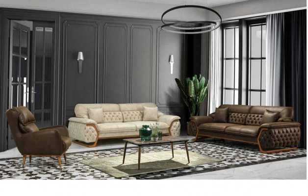 Chesterfield Verstellbarer Réck Dräisëtzer Sofa Luxus Cours Moebel