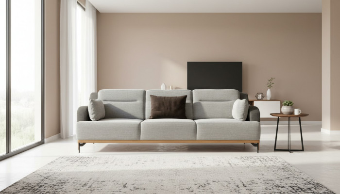 Canapé 3 Plaz Design Canapéë Polstersofaen Stoff Relax Moderne 225cm