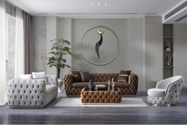 Luxus Sofa-Garnitur 3+3+1 Sëtz Set Design Sofa Polster Modern Garnitur