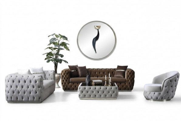Luxus Sofa-Garnitur 3+3+1 Sëtz Set Design Sofa Polster Modern Garnitur