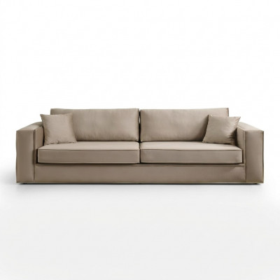 Design Miwwelen Modern Sofa 3 Sëtzer Wunnzëmmer Luxus beige 235cm Sofas